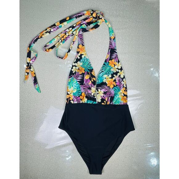 NWT Cupshe Valeria Criss Cross Tropical One Piece Swimsuit Women’s 2XL - Picture 5 of 11